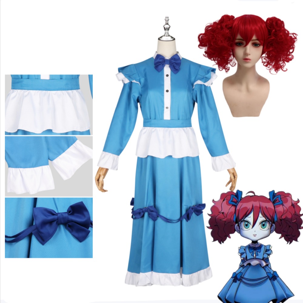 Anime Cosplay With Red Hair - Poppy Red Hair Cosplay Costume Full