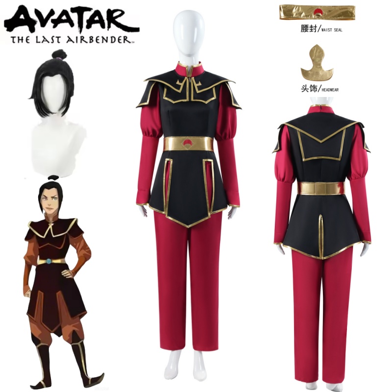 Cosplay Avatar Anime - Azula Cosplay Costume Red Suit Headwear