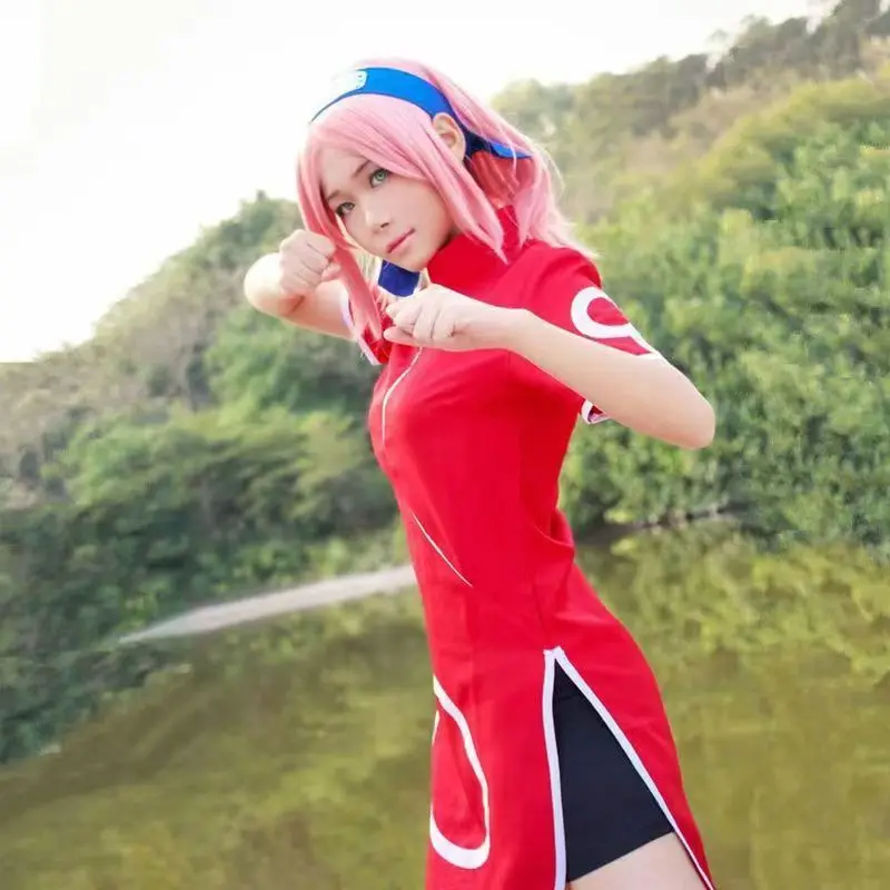 Anime Cosplay Yor - Uchiha Sakura Haruno Sakura Cheongsam Cosplay