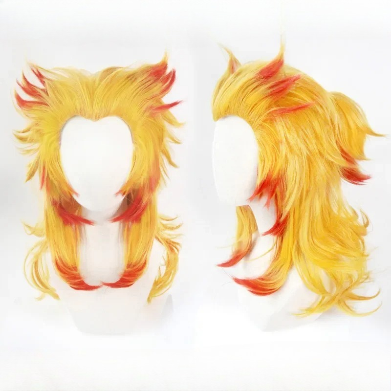 Rengoku Kyoujurou Wig Kimetsu  - Anime Cosplay With Red Hair 评论和价格