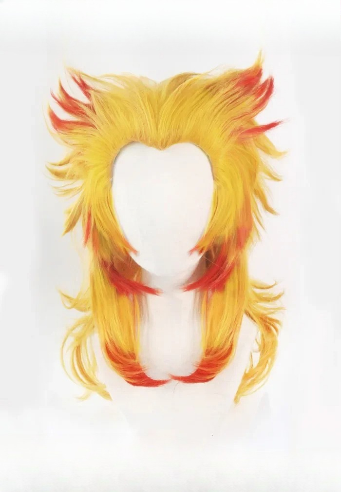 Rengoku Kyoujurou Wig Kimetsu  - Anime Cosplay With Red Hair 评论和价格