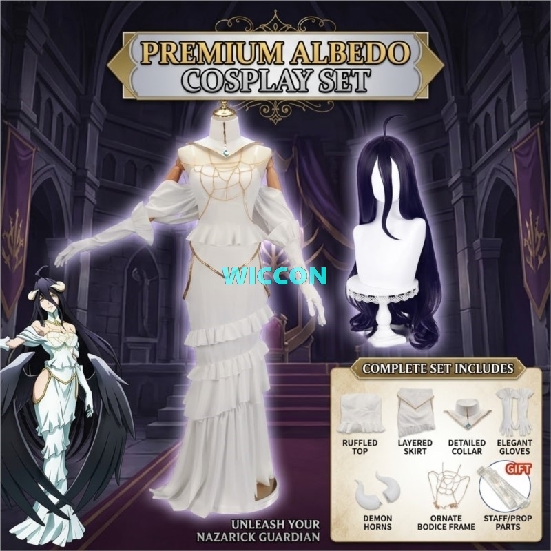 IN STOCK Albedo Costume Wig Wo - Anime Cosplay Albedo 评论和价格